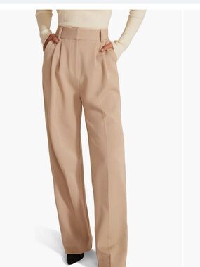 Favorite Daughter The Favorite Pants beige pleated wide leg trousers $218